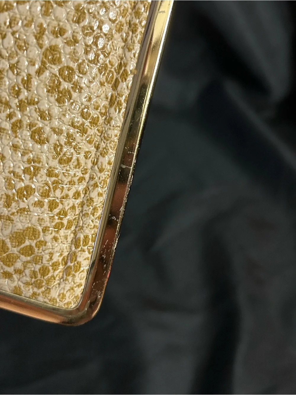 Gold Snakeskin Embossed Women’s Clutch Bag